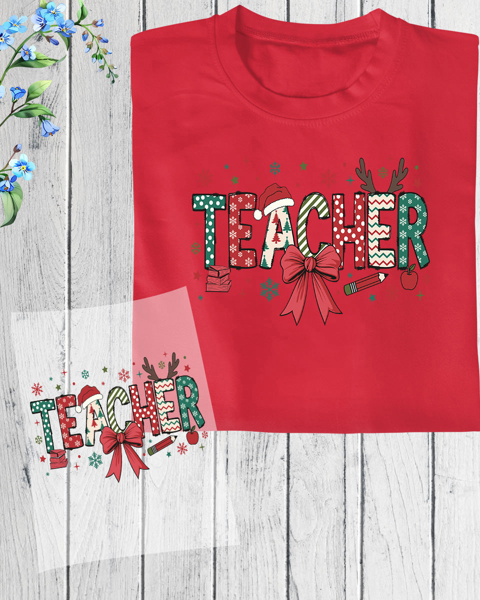 Teacher Christmas DTF Transfer Film