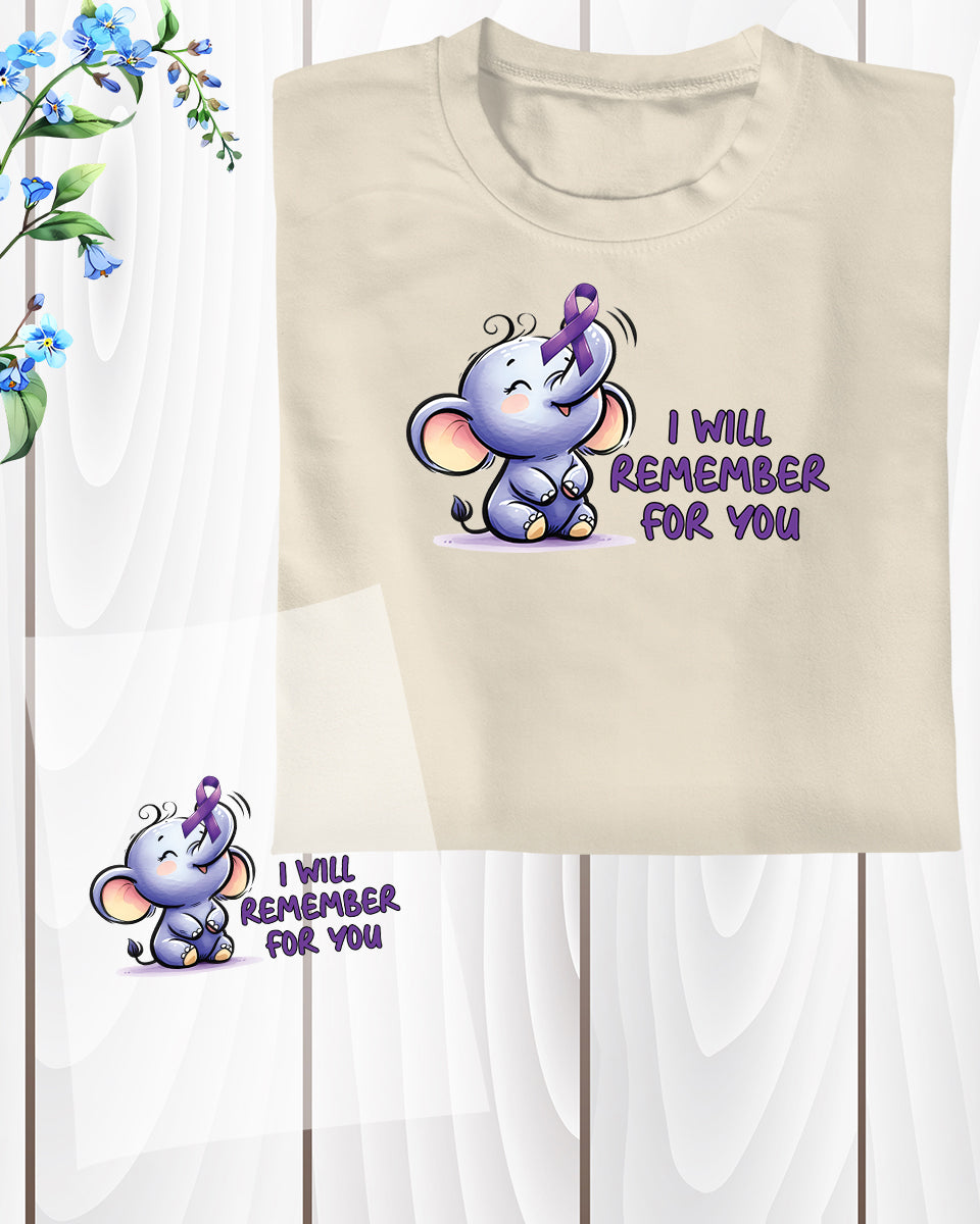 I Will Remember For You Purple Elephant DTF Transfer Film