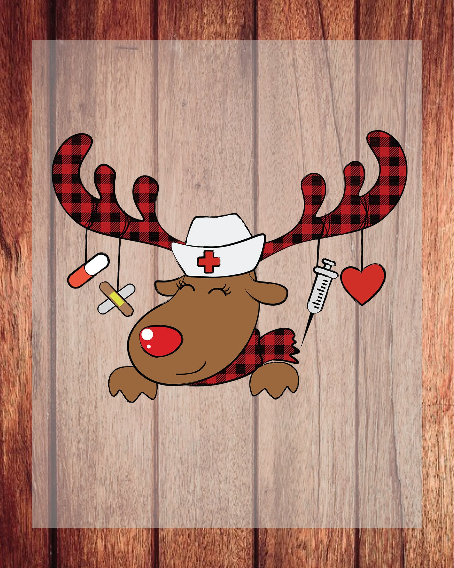 Reindeer Christmas Nurse DTF Transfer Film