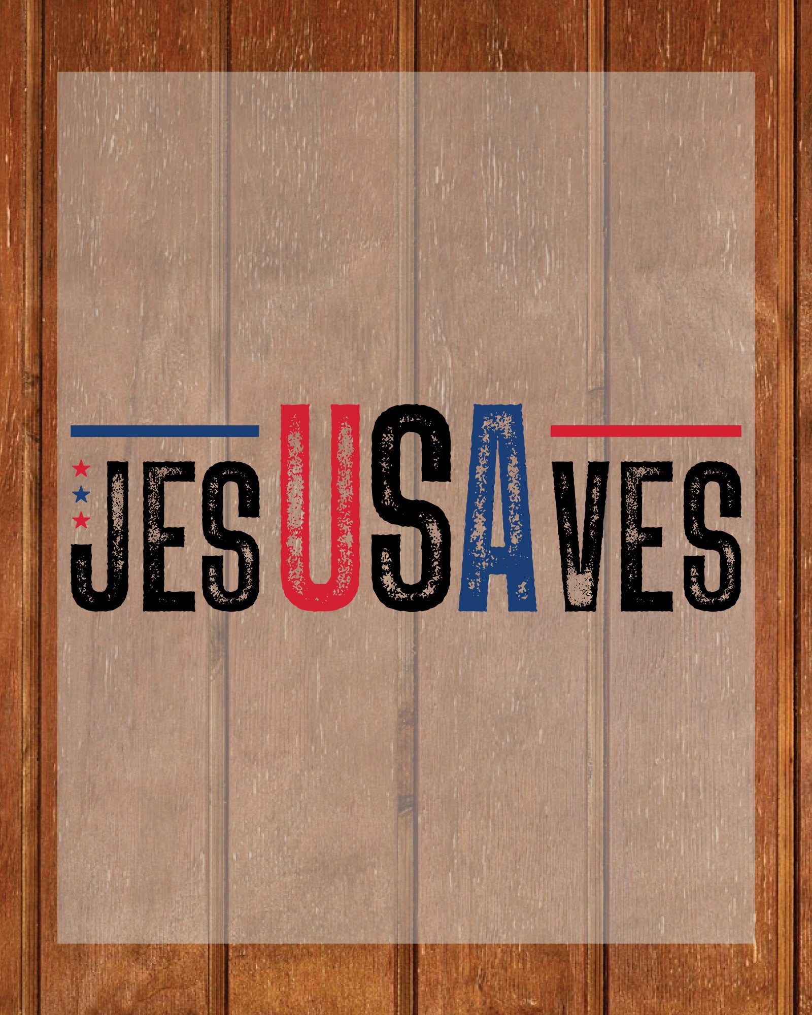 Jesus Saves USA Faith 4th of July DTF Transfer