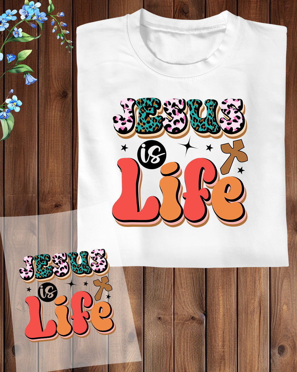 Jesus is Life Retro DTF Transfer Film