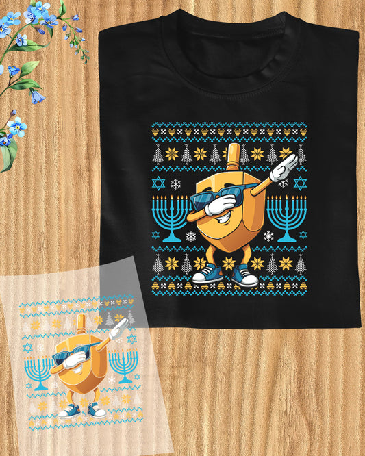 Hanukkah Funny Dab DTF Transfer Film