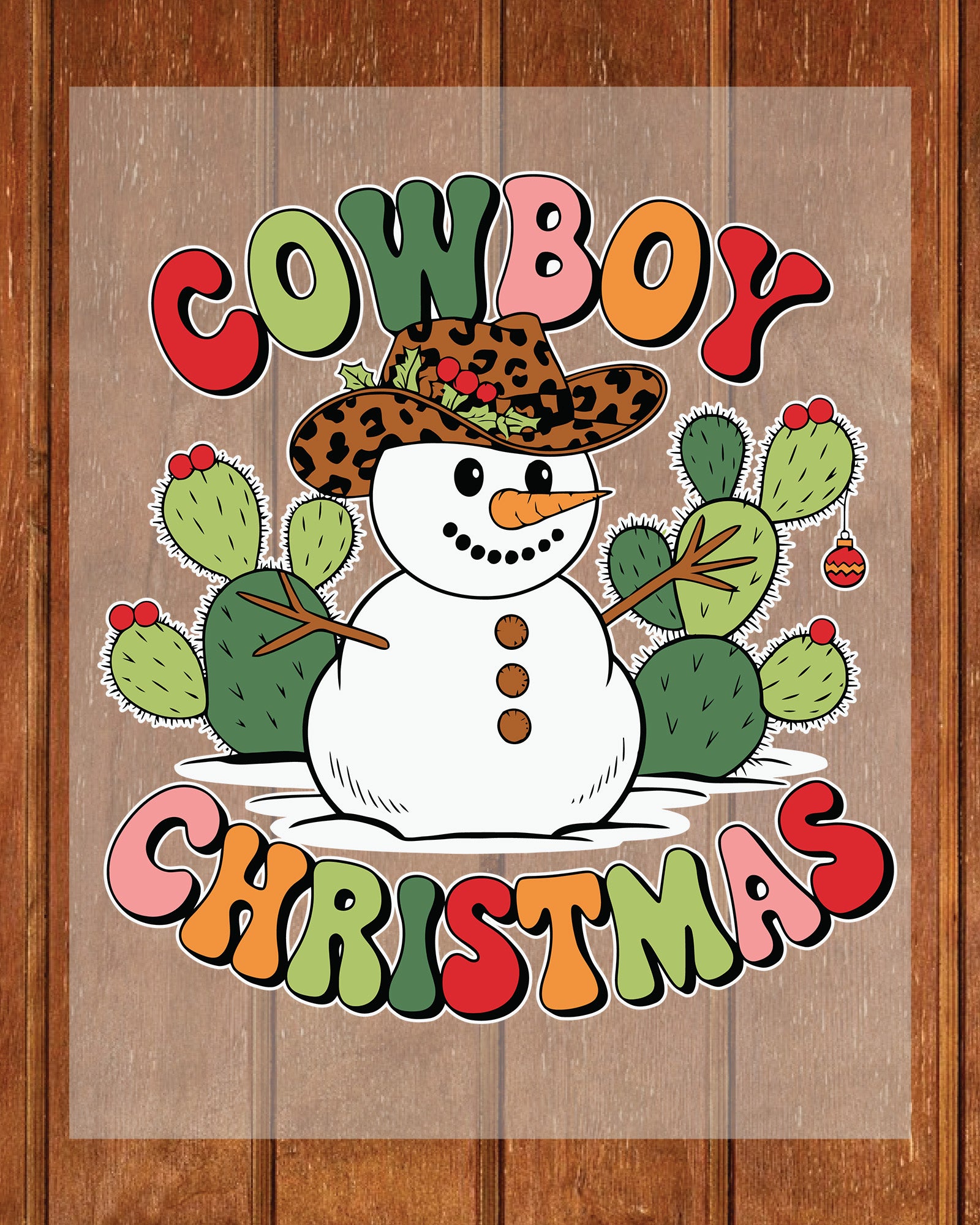 Christmas Cowboy Howdy DTF Transfer Film