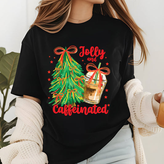 Jolly and Caffeinated Christmas Tree DTF