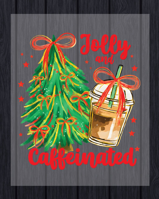 Jolly and Caffeinated Christmas Tree DTF