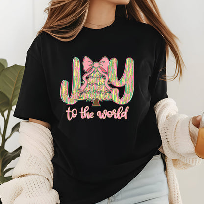 Joy to the World Sweatshirt Christian Christmas Shirt Holiday Tshirt Women Xmas Top Joyful Winter Tee Christmas Gift for Family