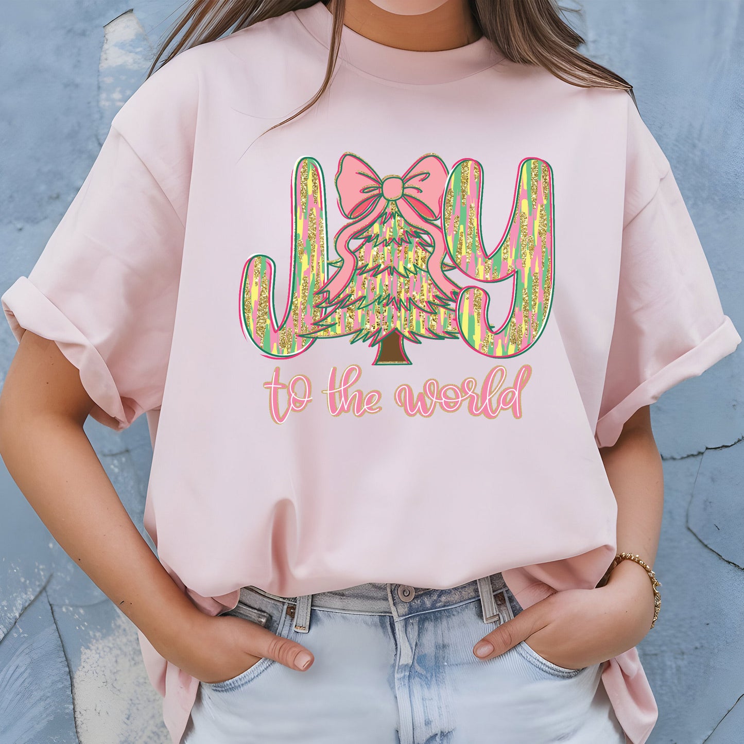 Joy to the World Sweatshirt Christian Christmas Shirt Holiday Tshirt Women Xmas Top Joyful Winter Tee Christmas Gift for Family