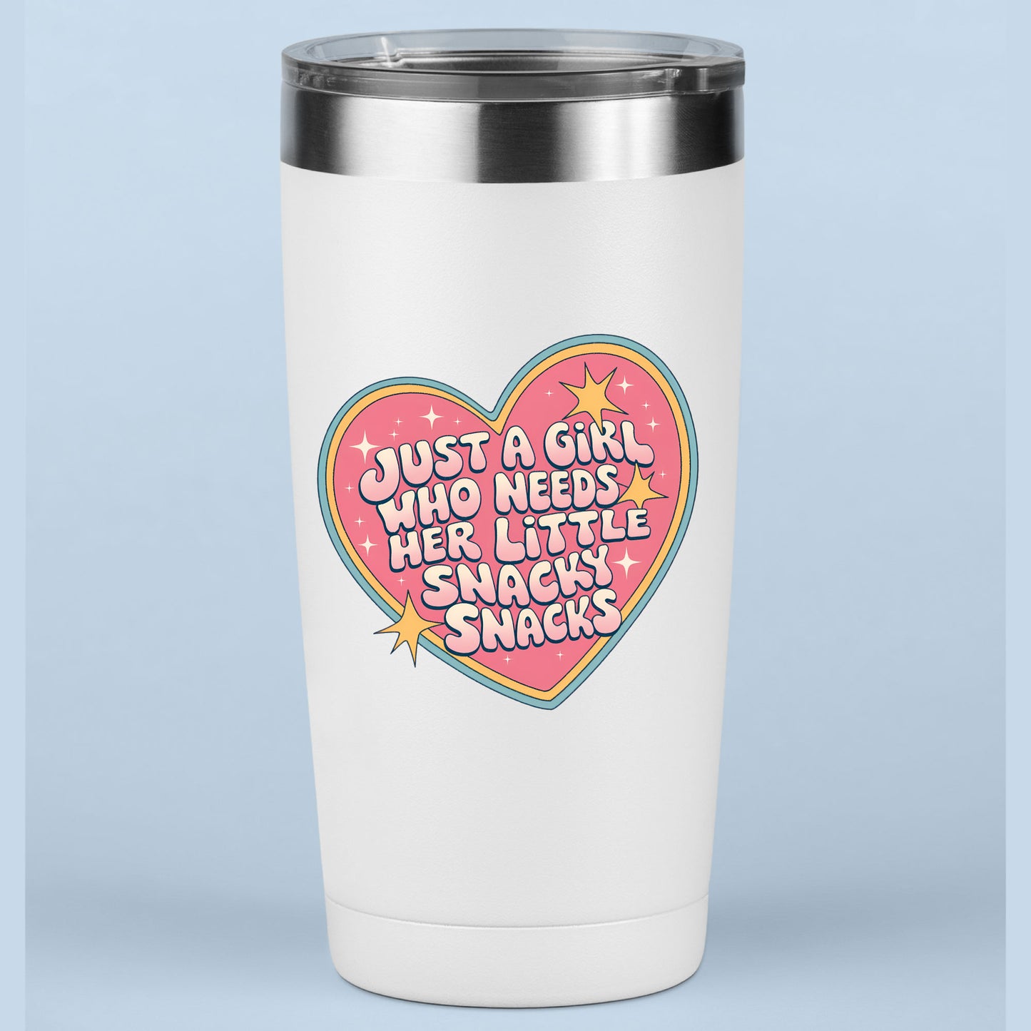 Just A Girl Who Needs Her Little Snacky Snacks DTF Transfer Ready to Press, Sarcastic Heat Transfer For Shirt, Snacky UV Sticker Prints