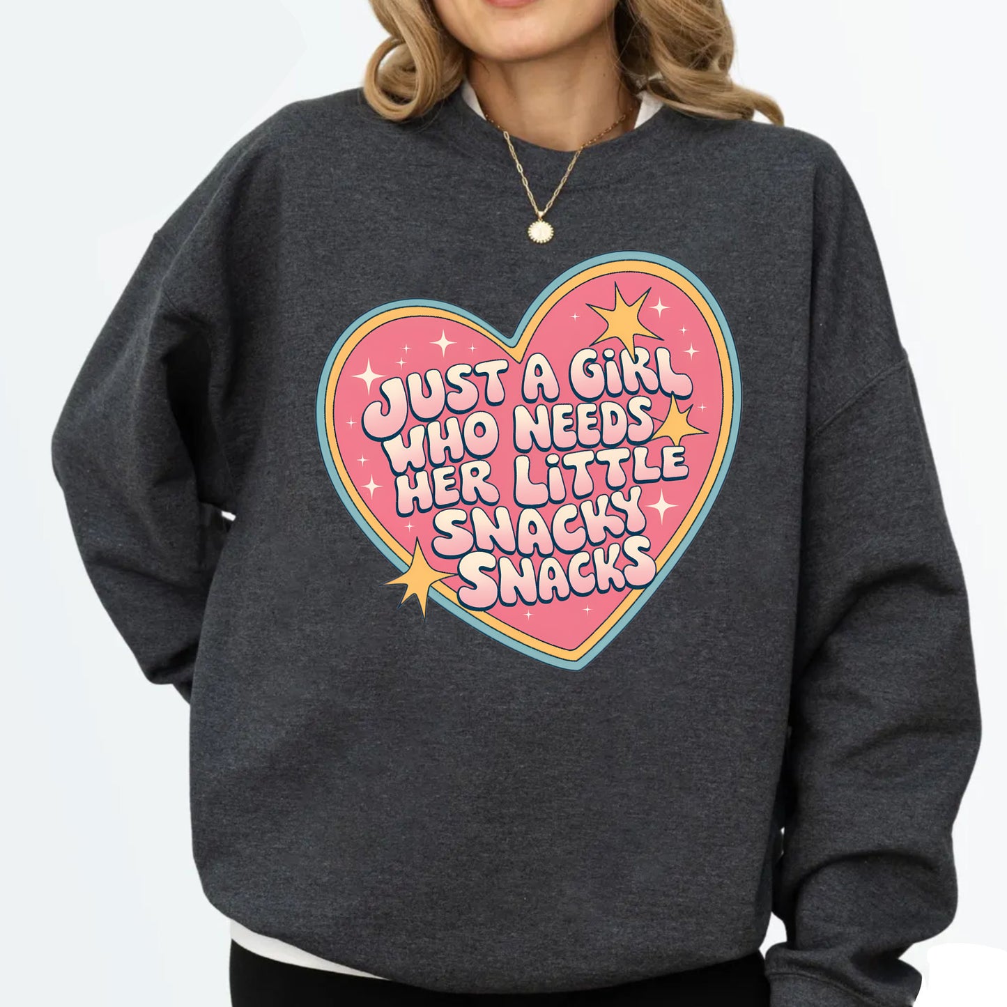 Just A Girl Who Needs Her Little Snacky Snacks DTF Transfer Ready to Press, Sarcastic Heat Transfer For Shirt, Snacky UV Sticker Prints