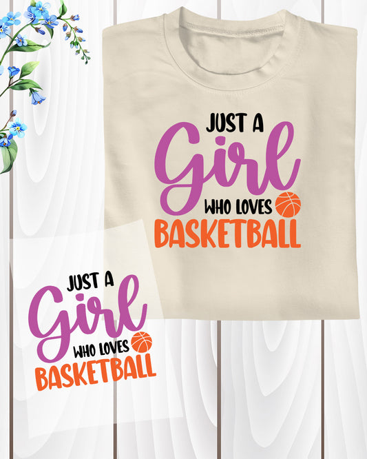 Girl Who Loves Basketball DTF Transfer Film