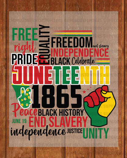 Juneteenth 1865 Heat Transfer for Shirts