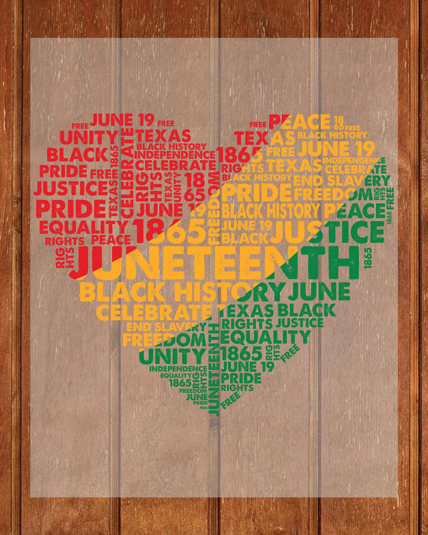 Juneteenth Heart DTF Transfer