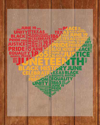 Juneteenth Heart DTF Transfer