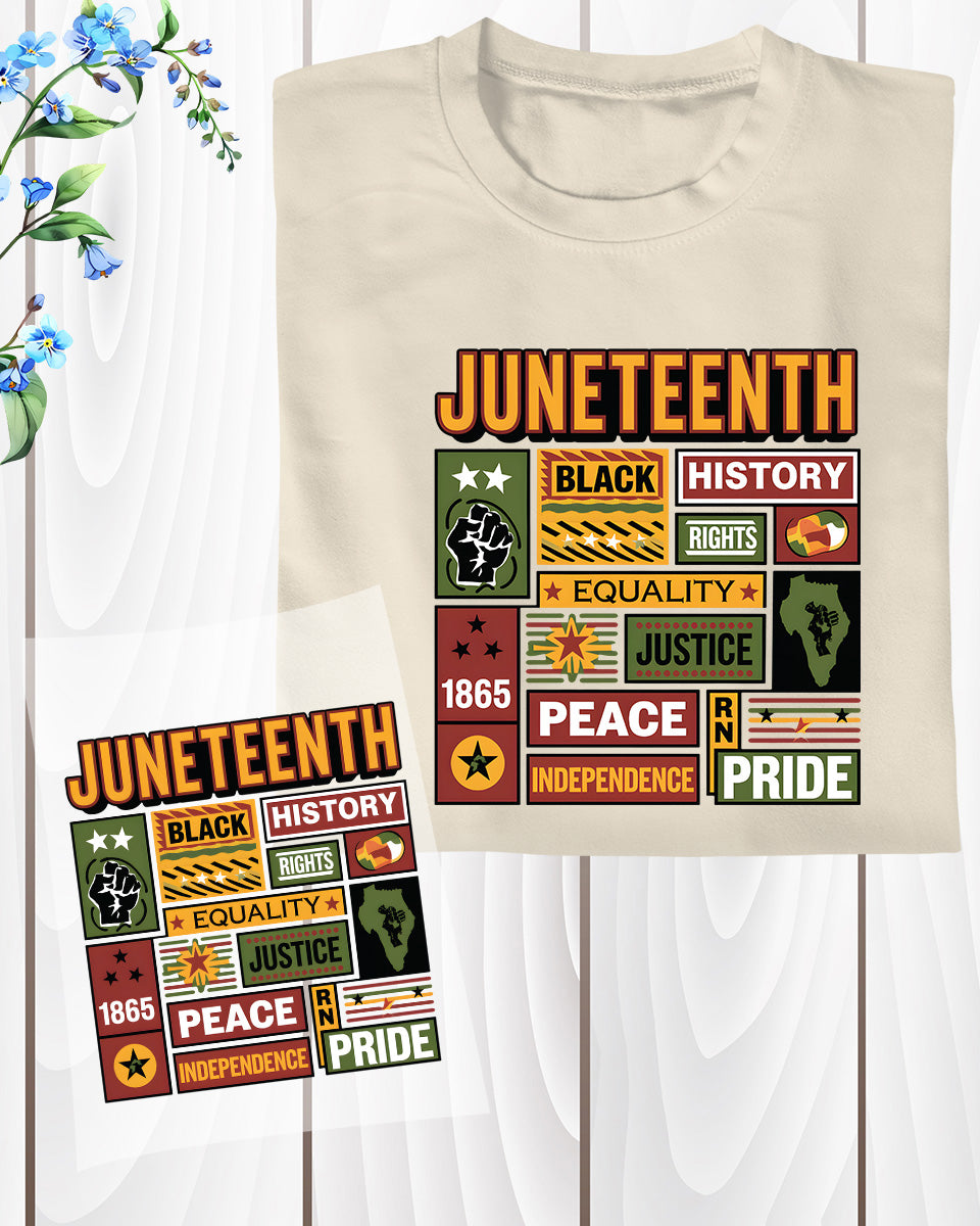 Juneteenth shirts for Men DTF Transfer
