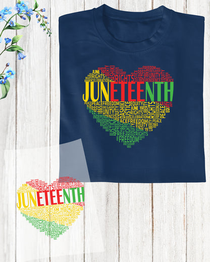 Juneteenth Heart DTF Transfer Film