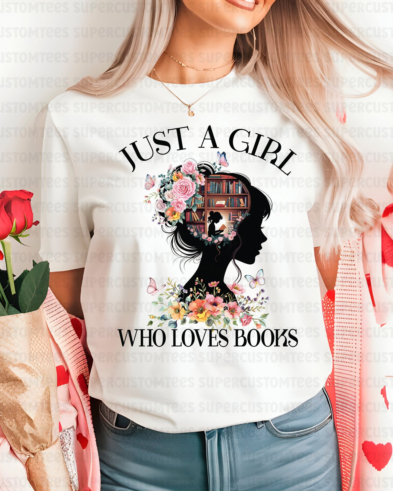 Just a Girl Who Love Book Heat Transfer for Shirt