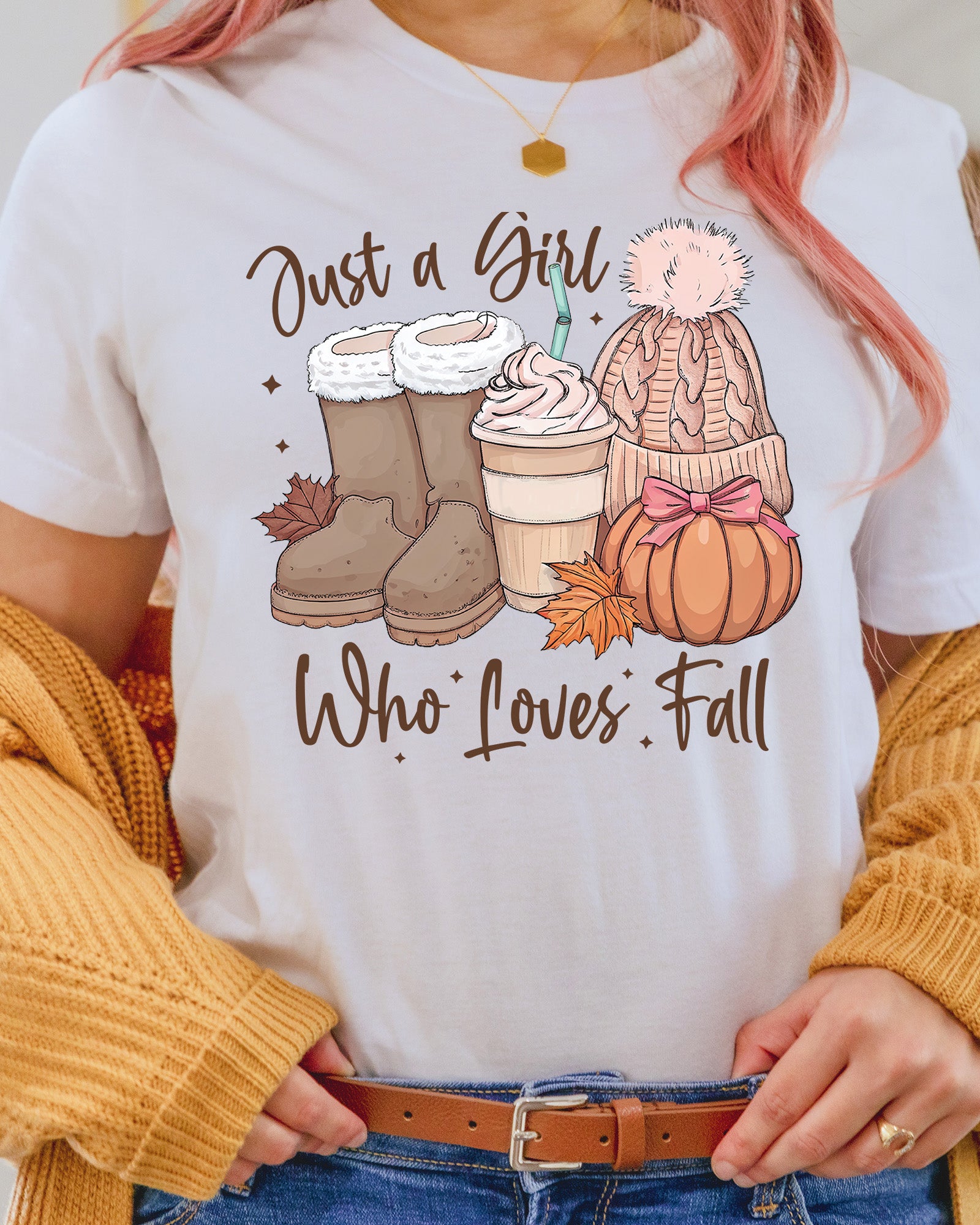Just a Girl Who Loves Fall Autumn DTF Transfer