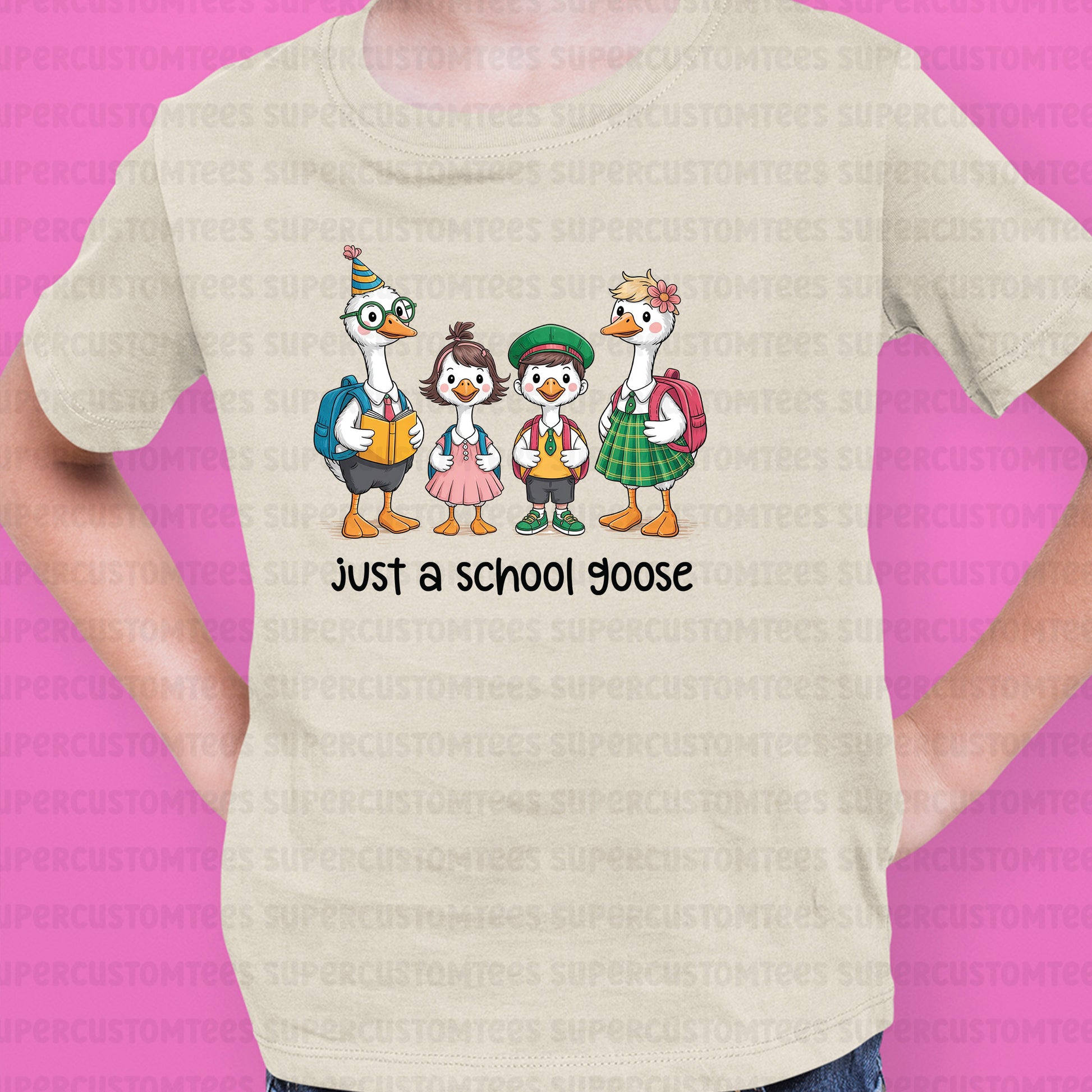 Just a School Goose DTF Transfer Ready to Press