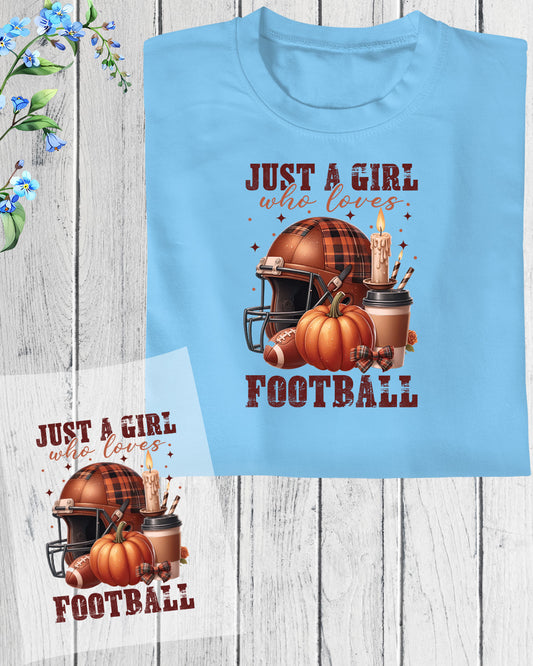 Just a Girl Who Loves Football Boho DTF Transfer Film