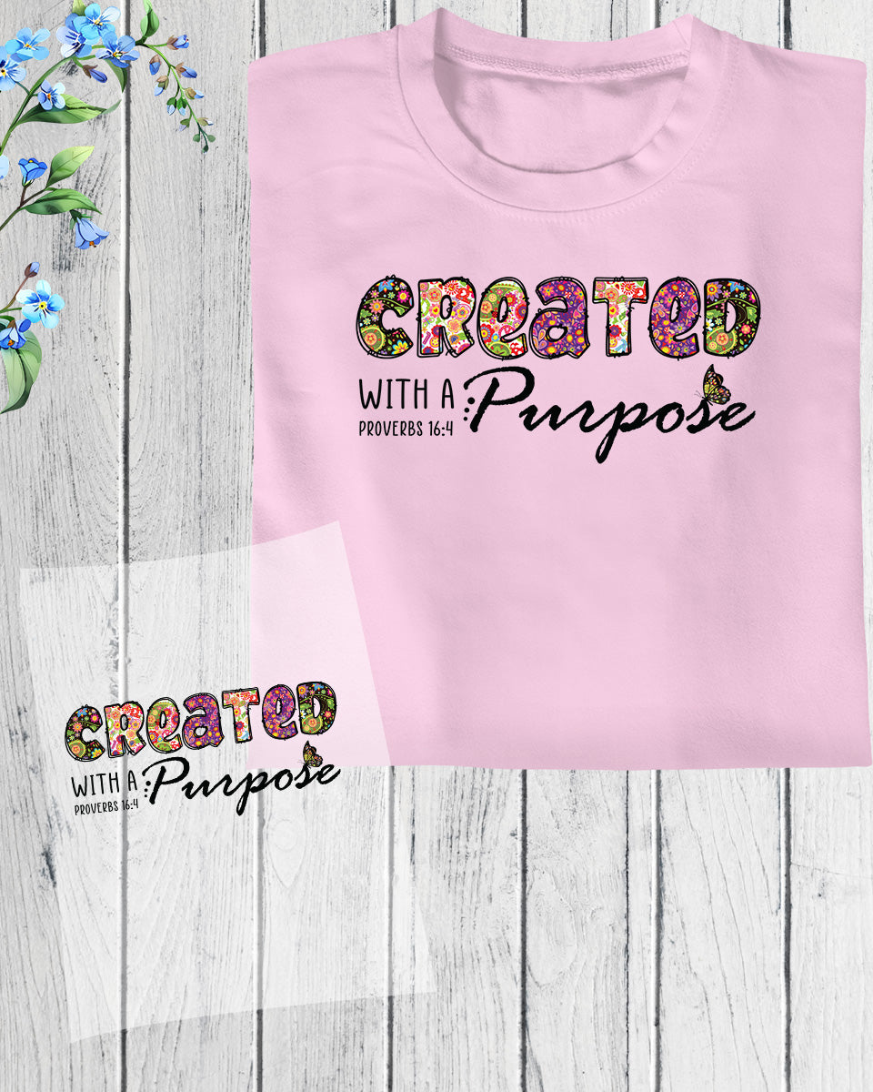 Proverbs Created With a Purpose DTF Transfer Film