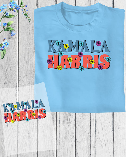 Kamala Harris Boho Flower DTF Transfer Film
