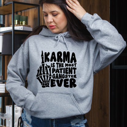 Karma is the most patient gangster ever DTF Transfer Ready to Press, Sarcastic Heat Transfer For Shirt, Funny UV Sticker Prints