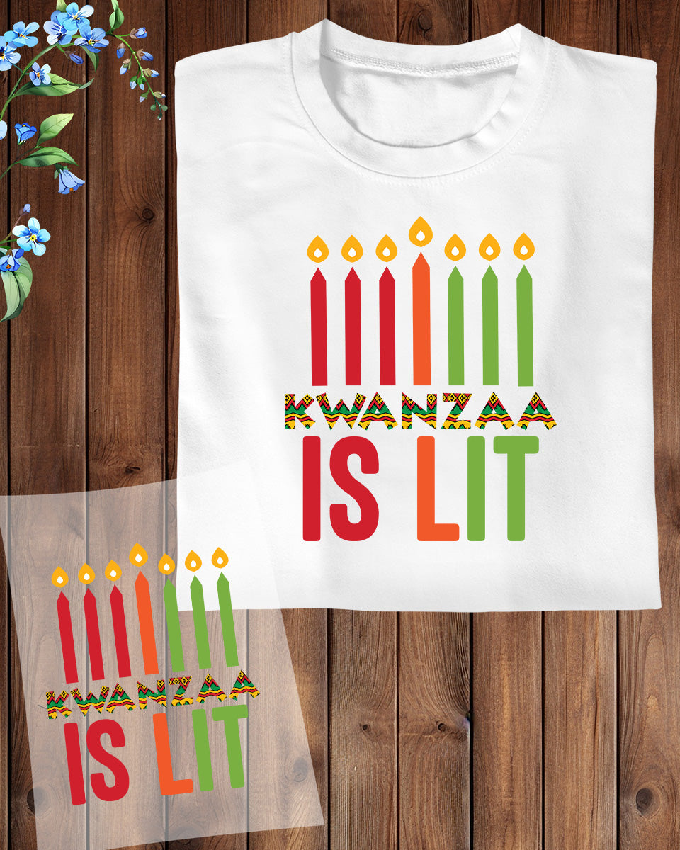 Kwanzaa is Lit DTF Transfer Film