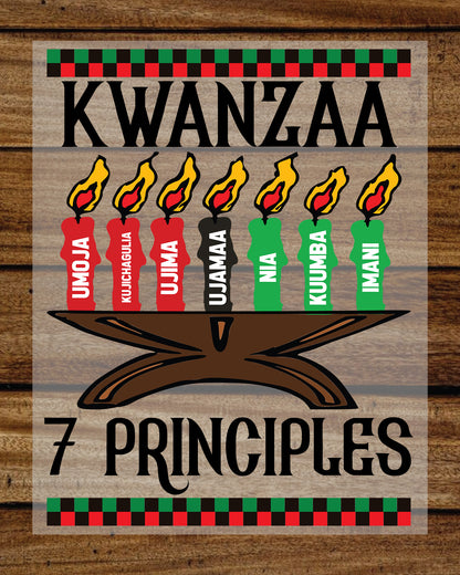 Principles of Kwanzaa Celebration Candle DTF Transfer Film