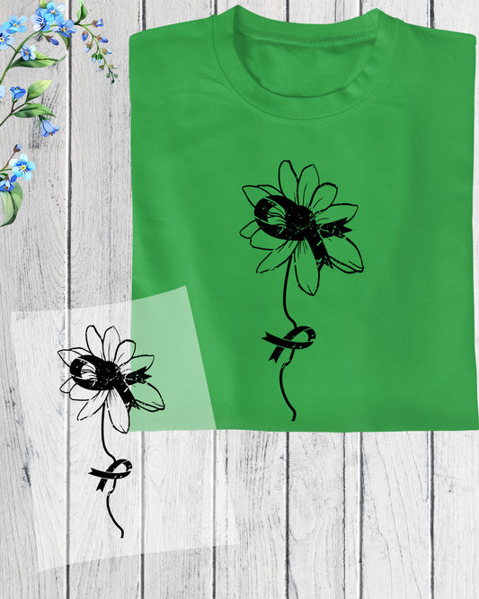 Sunflower Lung Cancer Awareness DTF Transfer Film