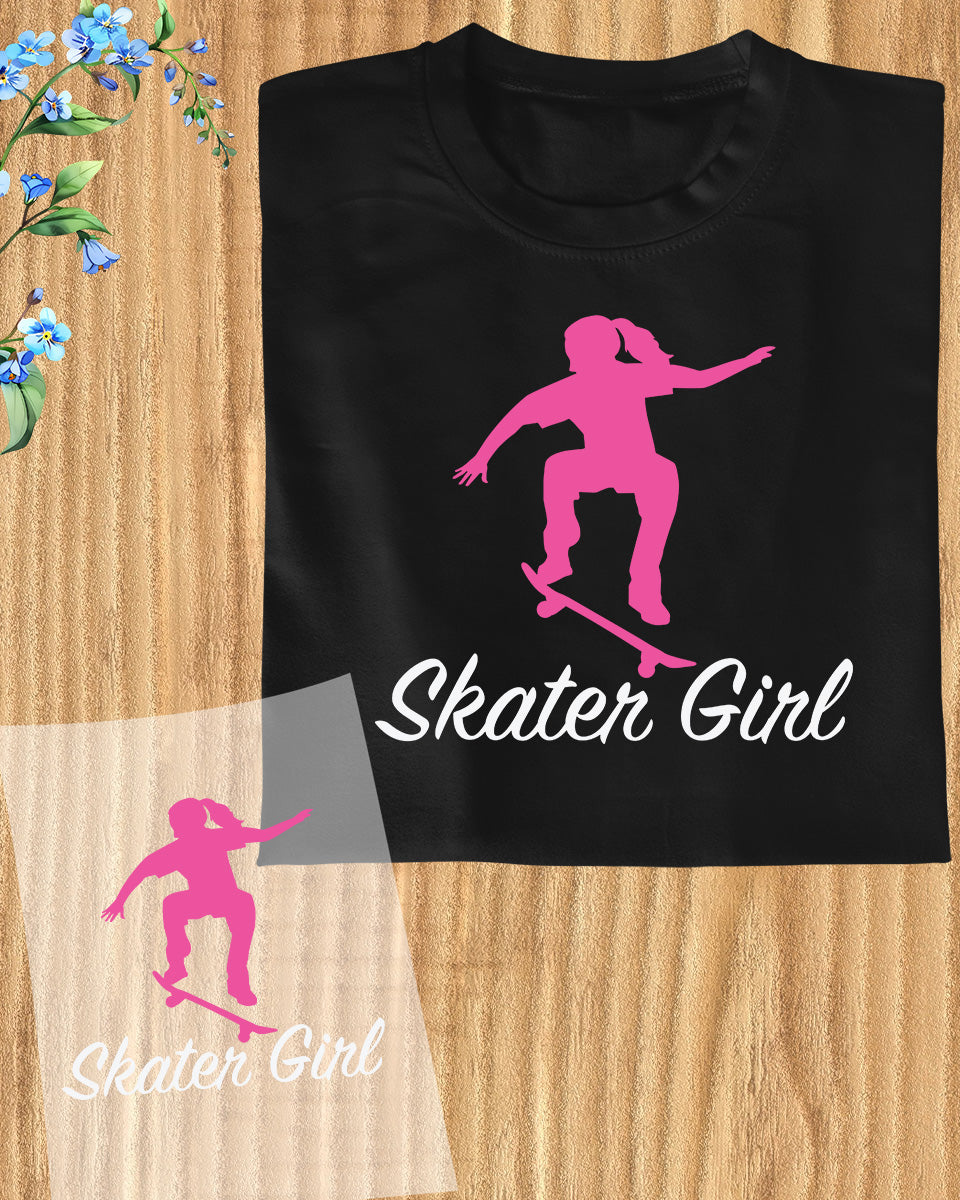 Skater Girl Pink DTF Transfer Film