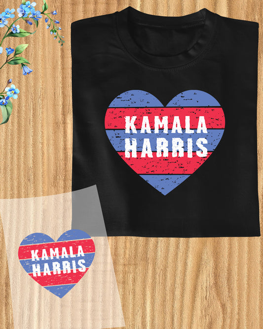 Kamala Harris Heart DTF Transfer Film