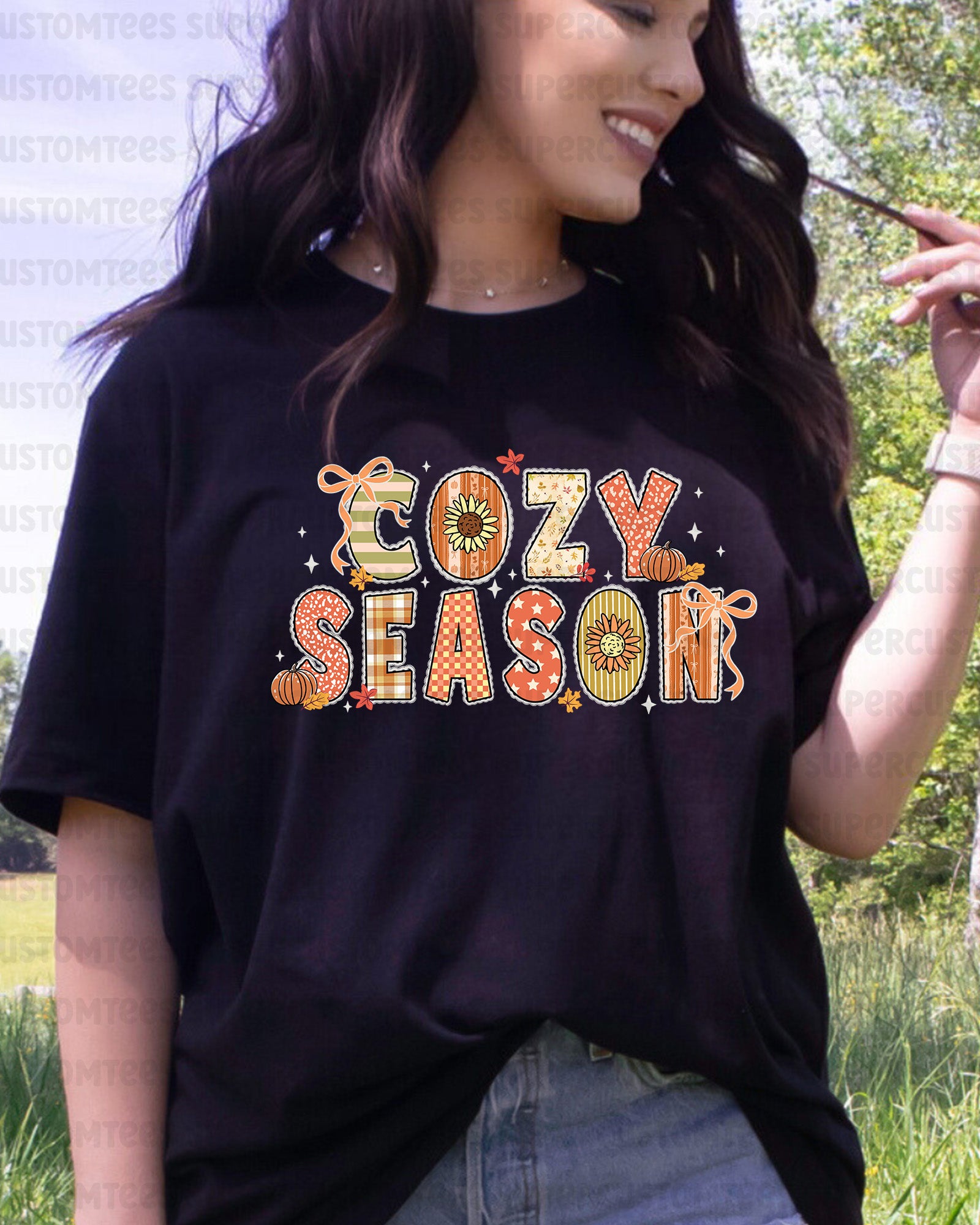 Lace Cozy Season DTF Transfer Ready to Press