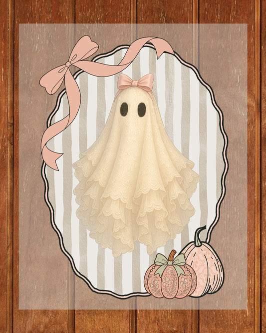 Lace Ghost Halloween Ghost DTF Transfer