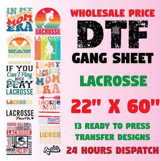 Lacrosse Funny DTF Transfer Premade Gangsheet