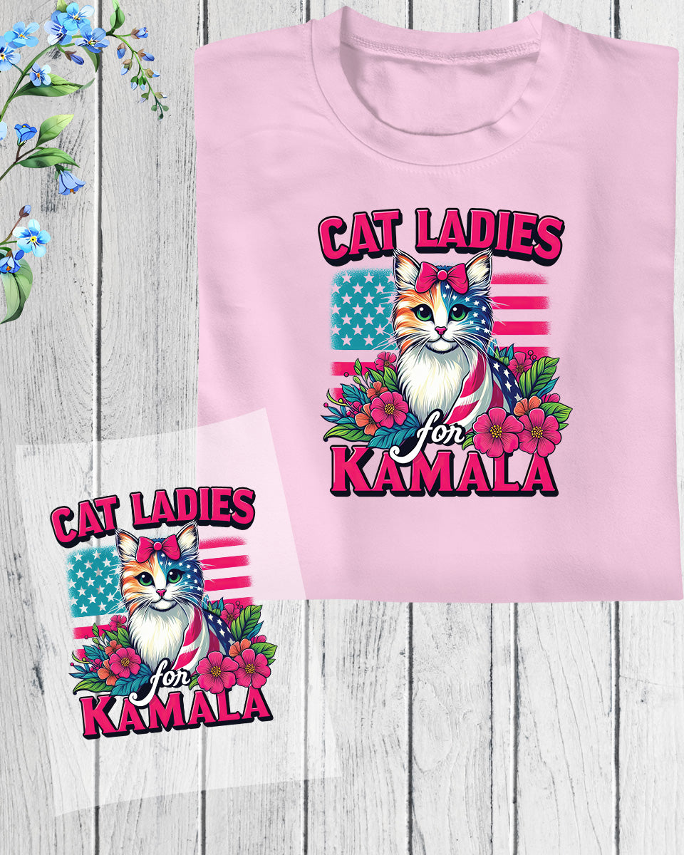 Cat Ladies for Kamala Retro DTF Transfer Film