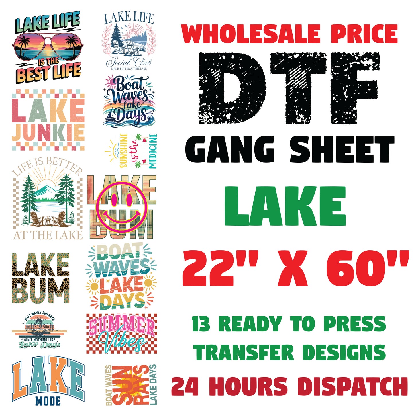 Lake Life DTF Transfer Gang sheet