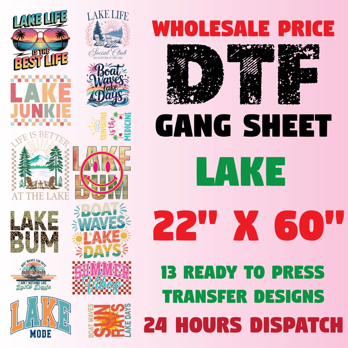 Lake Life DTF Transfer Gang sheet