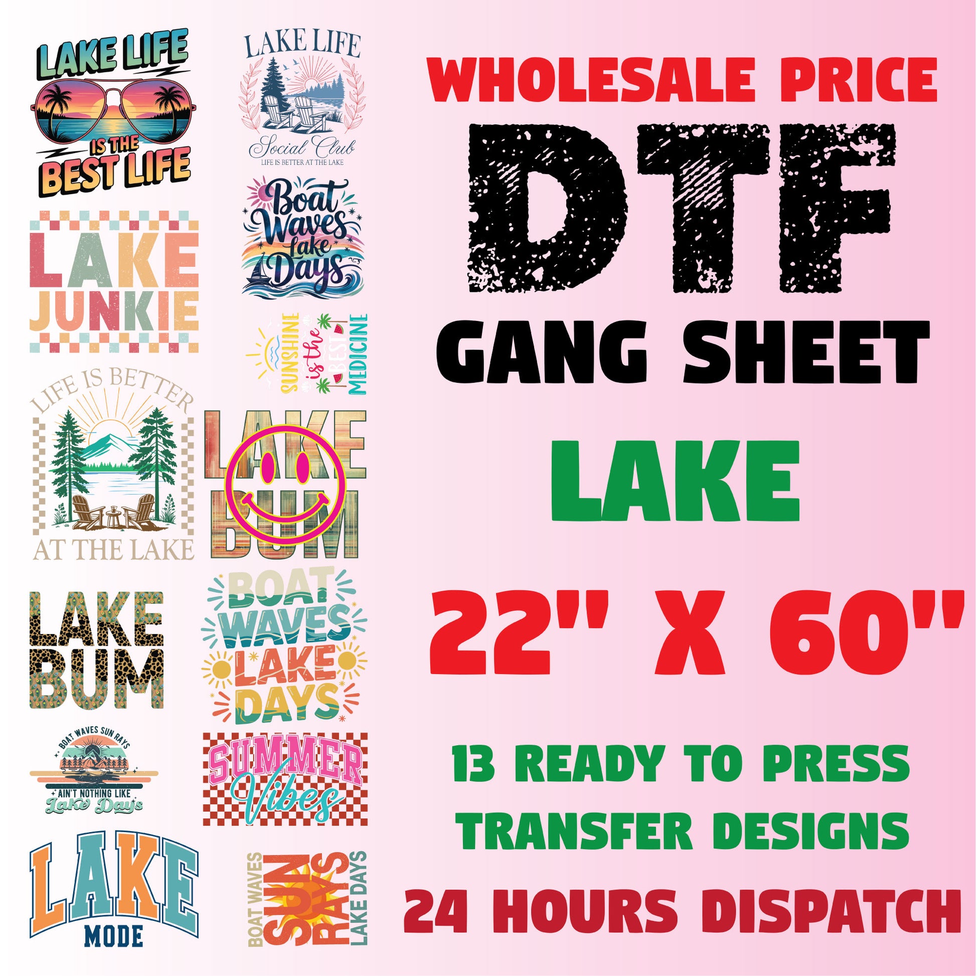 Lake Life DTF Transfer Gang sheet