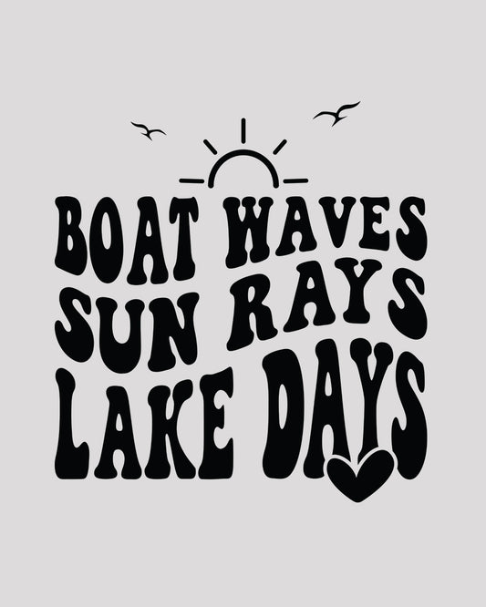 Boat Waves Sun Rays Lake Days DTF Transfer Film