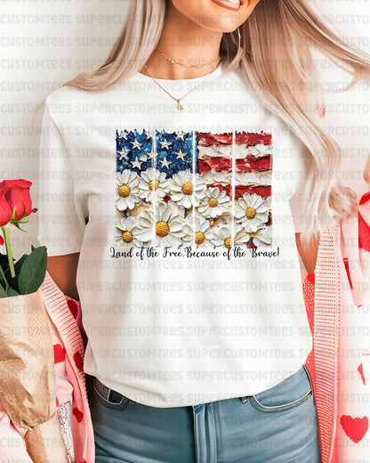 Land of the Free Because of the Brave DTF Transfer