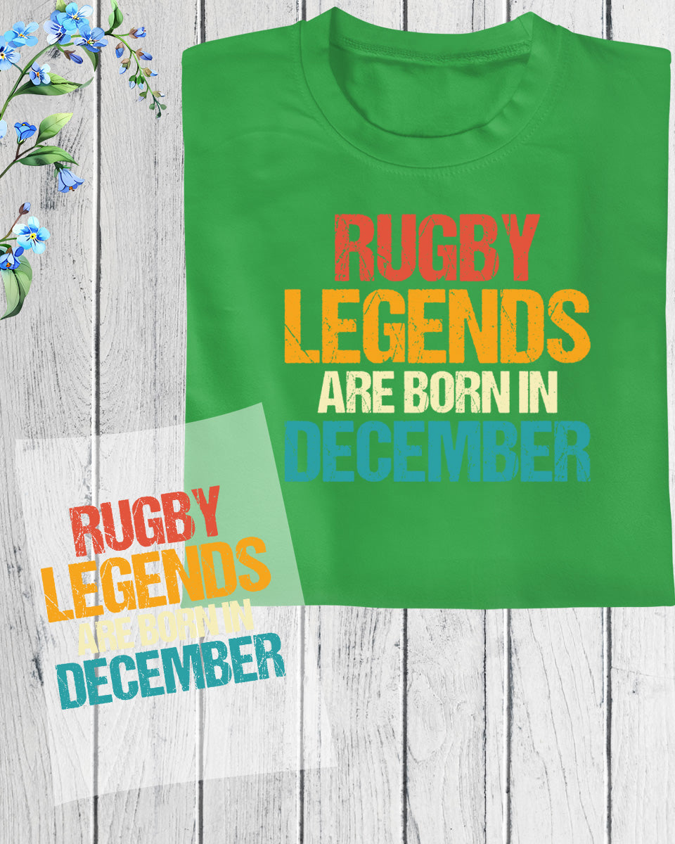 Rugby Legends are Born in December DTF Transfer Sheets