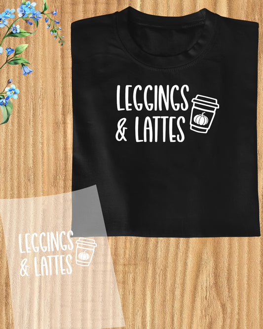 Fitness Slogan Leggings and Lattes DTF Transfer Film