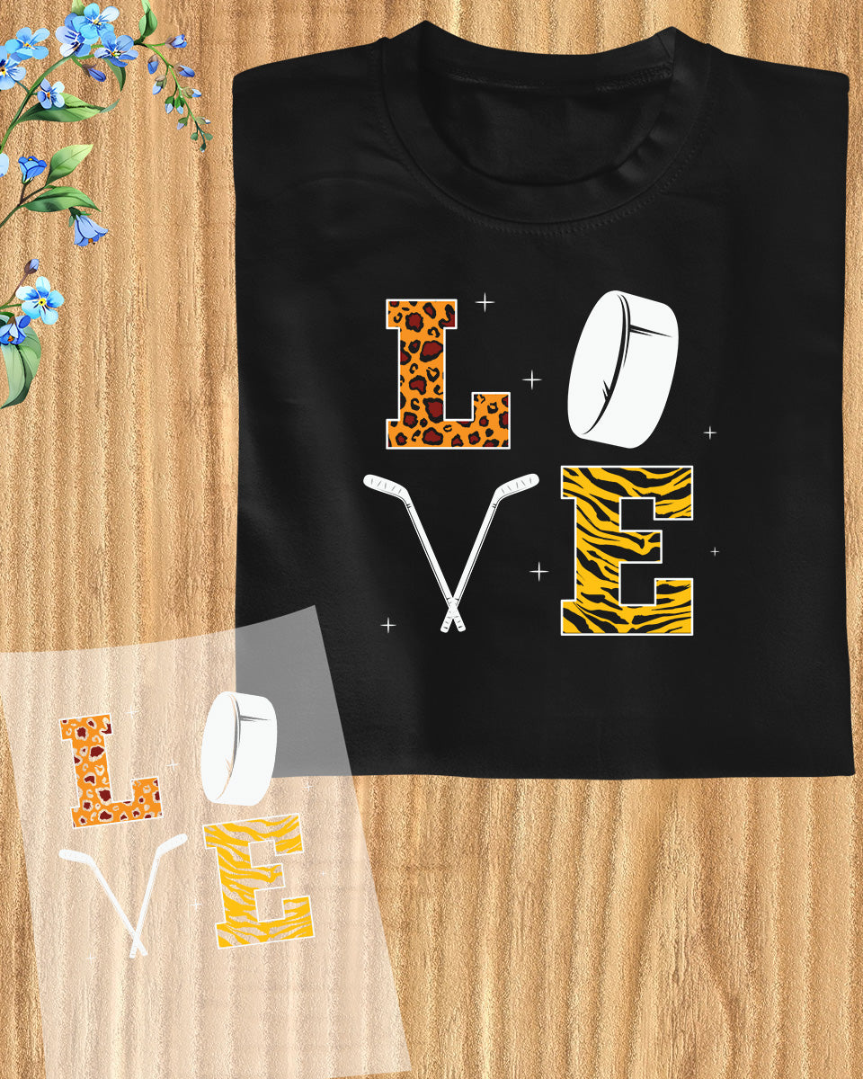 Love Ice Hockey DTF Transfer Film