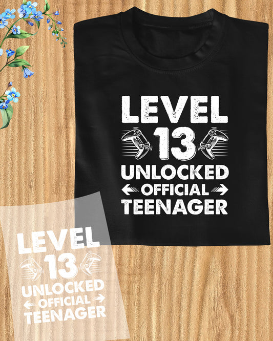 Level 13 Unlocked Official Teenager Birthday DTF Transfer Film