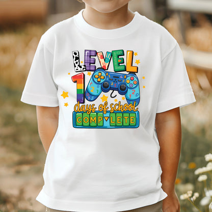 Level 100 Days of School Complete DTF Transfer, Ready to Press Heat Transfer for Shirts, Fun 100 Days of School Design, UV Sticker