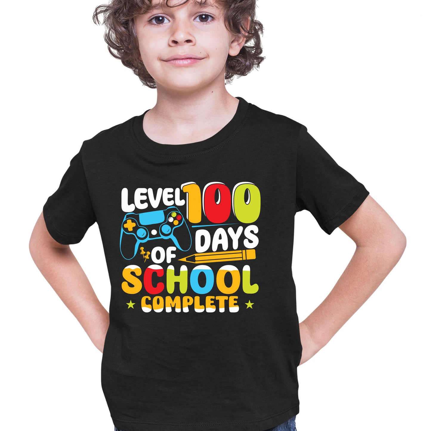 Level 100 Days of School Design DTF Transfer, Ready to Press Heat Transfer for Shirts, Fun 100 Days of School Design, UV Sticker