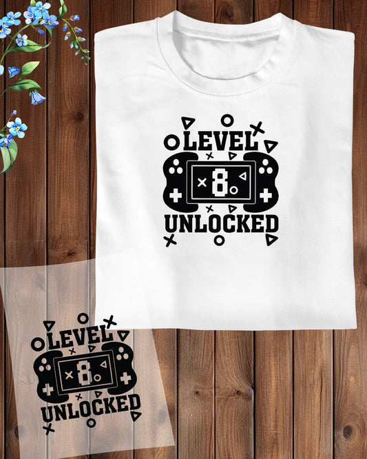 Level Eight Unlocked Gamer DTF Transfer Film
