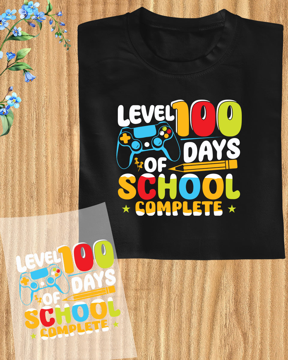 Level 100 Days of School Complete DTF Transfer Film