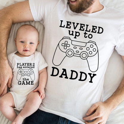 Leveled Up to Daddy and Player 2 Has Entered Gamer Shirts