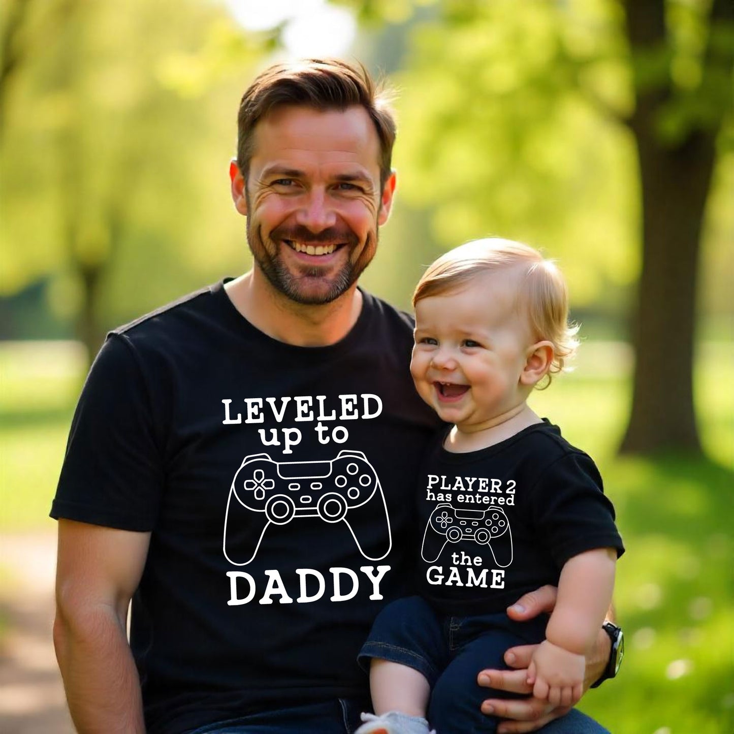 Leveled Up to Daddy and Player 2 Has Entered Gamer Shirts
